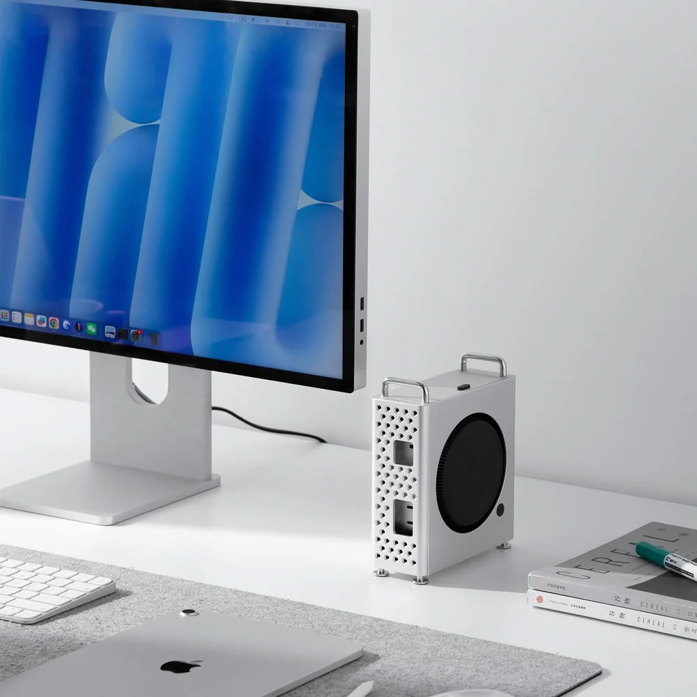 Mac mini protective SSD dock case with integrated storage expansion