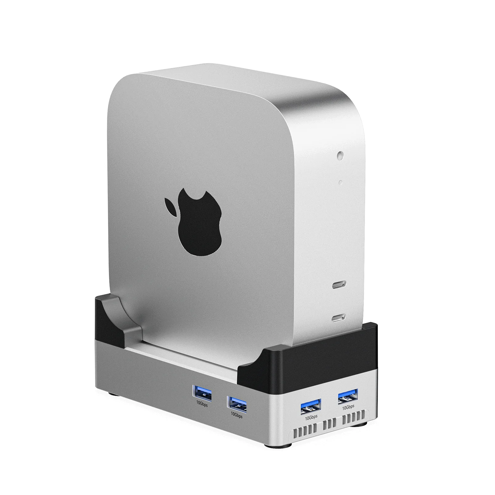 Internal PCB M.2 NVMe SSD and aluminum cooling structure in Mac mini dock